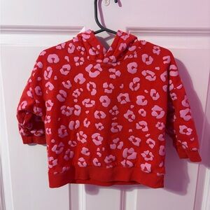 Cotton On Red Hooded Sweatshirt with Pink Leopard Print